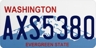 WA license plate AXS5380