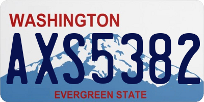WA license plate AXS5382