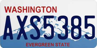 WA license plate AXS5385