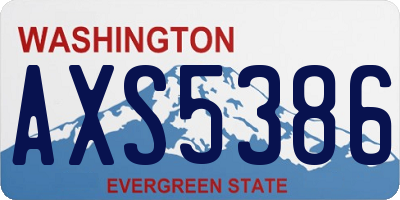 WA license plate AXS5386