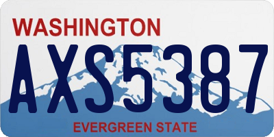 WA license plate AXS5387