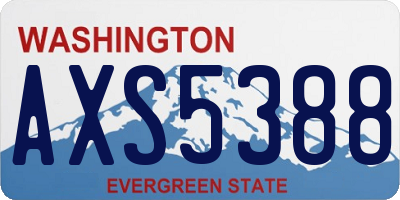 WA license plate AXS5388