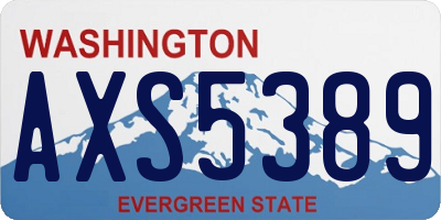 WA license plate AXS5389