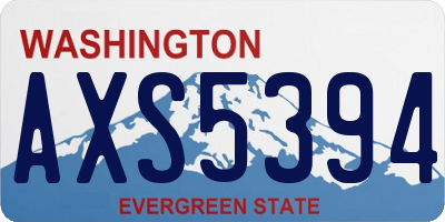 WA license plate AXS5394