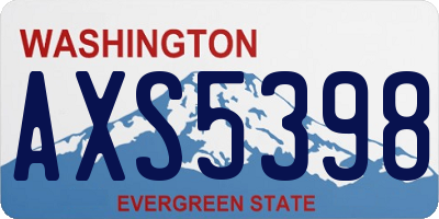WA license plate AXS5398