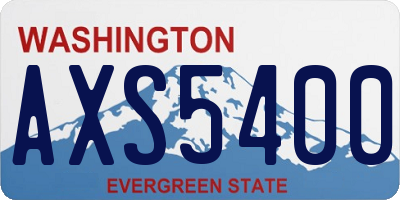 WA license plate AXS5400
