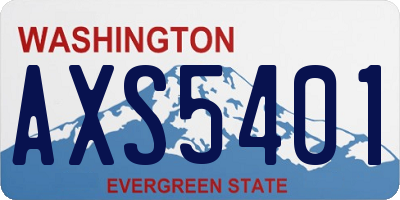 WA license plate AXS5401