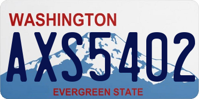 WA license plate AXS5402
