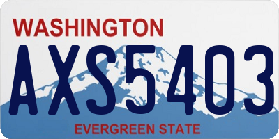 WA license plate AXS5403