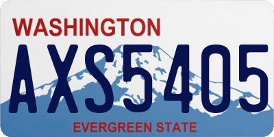 WA license plate AXS5405
