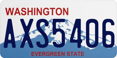 WA license plate AXS5406