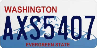 WA license plate AXS5407