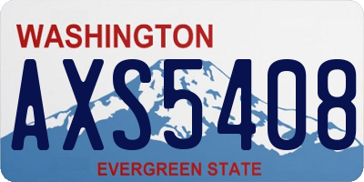 WA license plate AXS5408