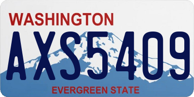 WA license plate AXS5409