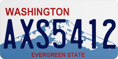WA license plate AXS5412