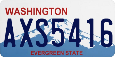 WA license plate AXS5416