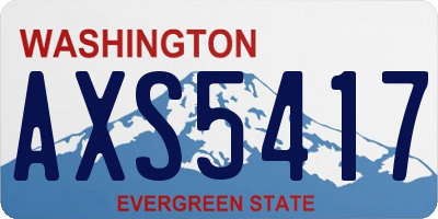 WA license plate AXS5417
