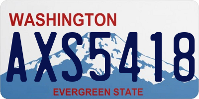 WA license plate AXS5418