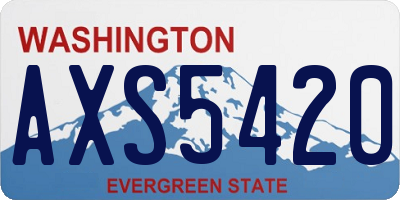 WA license plate AXS5420