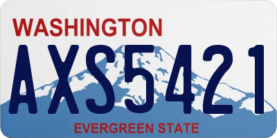 WA license plate AXS5421