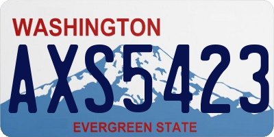 WA license plate AXS5423