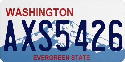 WA license plate AXS5426