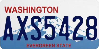 WA license plate AXS5428