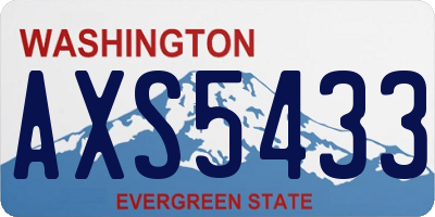WA license plate AXS5433