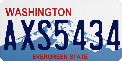 WA license plate AXS5434