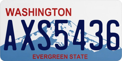 WA license plate AXS5436
