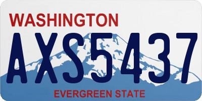 WA license plate AXS5437