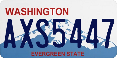 WA license plate AXS5447