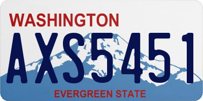 WA license plate AXS5451