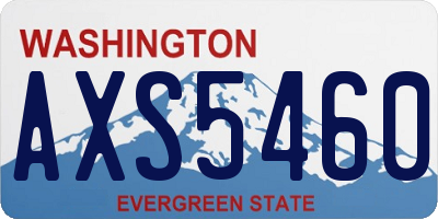 WA license plate AXS5460