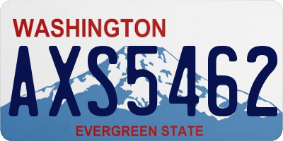 WA license plate AXS5462