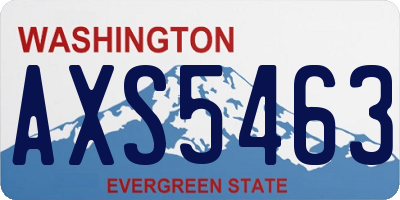 WA license plate AXS5463