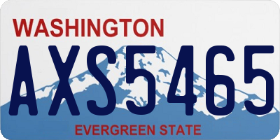 WA license plate AXS5465