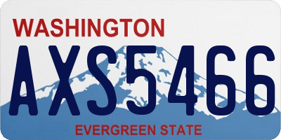 WA license plate AXS5466