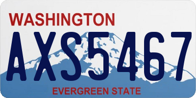 WA license plate AXS5467
