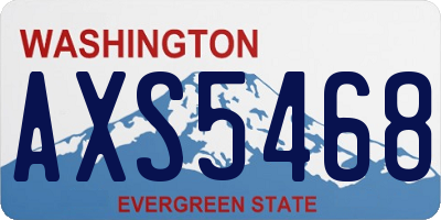 WA license plate AXS5468