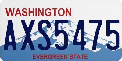 WA license plate AXS5475