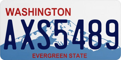 WA license plate AXS5489