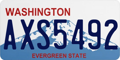 WA license plate AXS5492