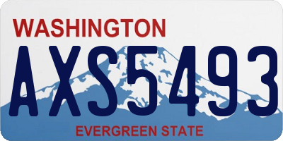 WA license plate AXS5493