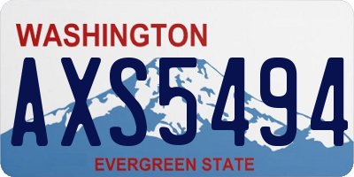 WA license plate AXS5494