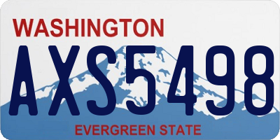 WA license plate AXS5498