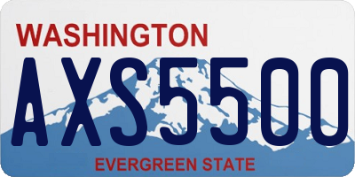 WA license plate AXS5500