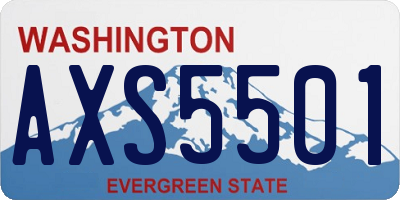 WA license plate AXS5501