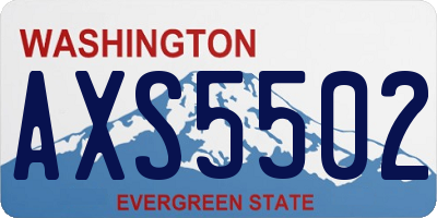 WA license plate AXS5502