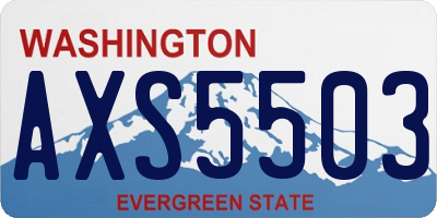 WA license plate AXS5503